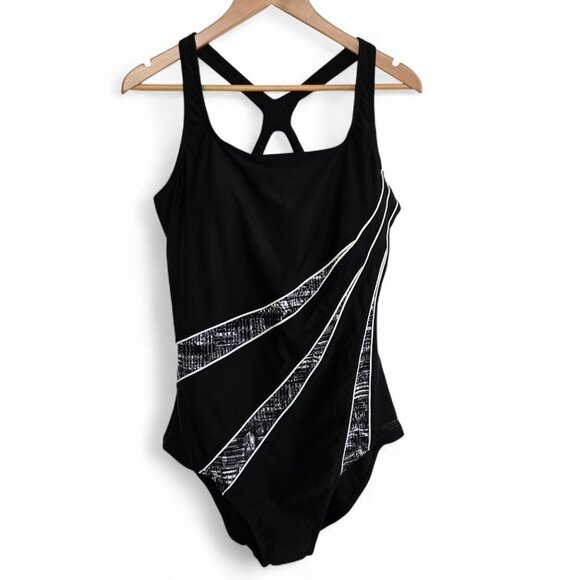 NWOT Roots One Piece Swimsuit Women's Racer Back Bathing Suit Minimal Bikini 14 - Picture 1 of 7